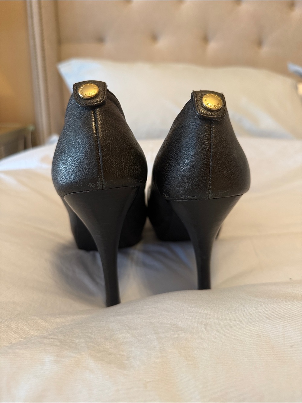 Michael Kors Black Peep-Toe Stiletto Pumps - Picture 2 of 3